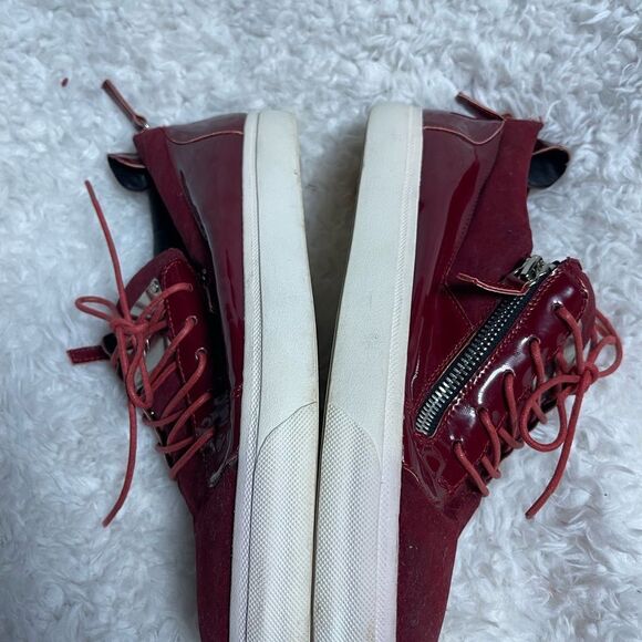 Giuseppe Zanotti Burgundy red Sneakers Low Top Double Zipper Size EU 41 US8 - Picture 8 of 12